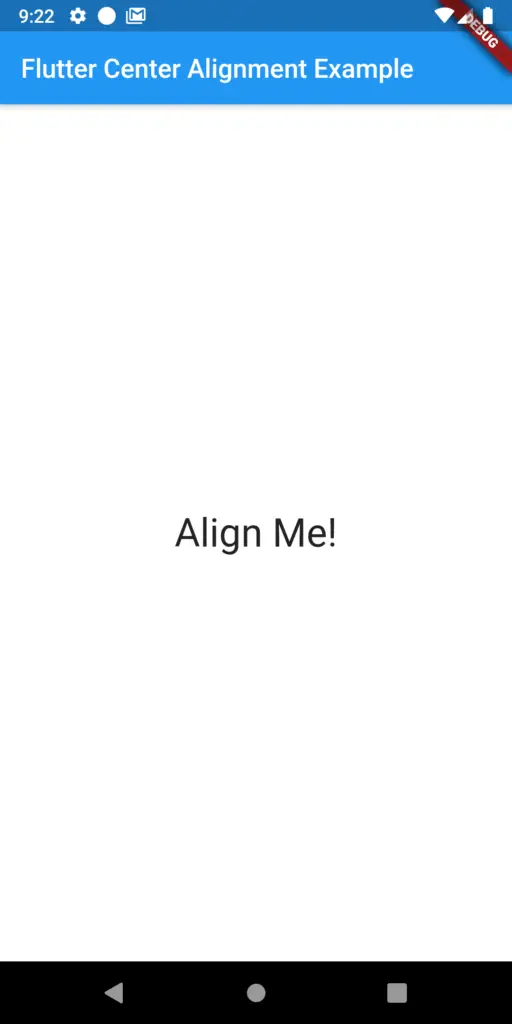 flutter center align