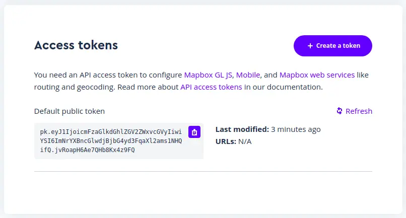 create token with mapbox
