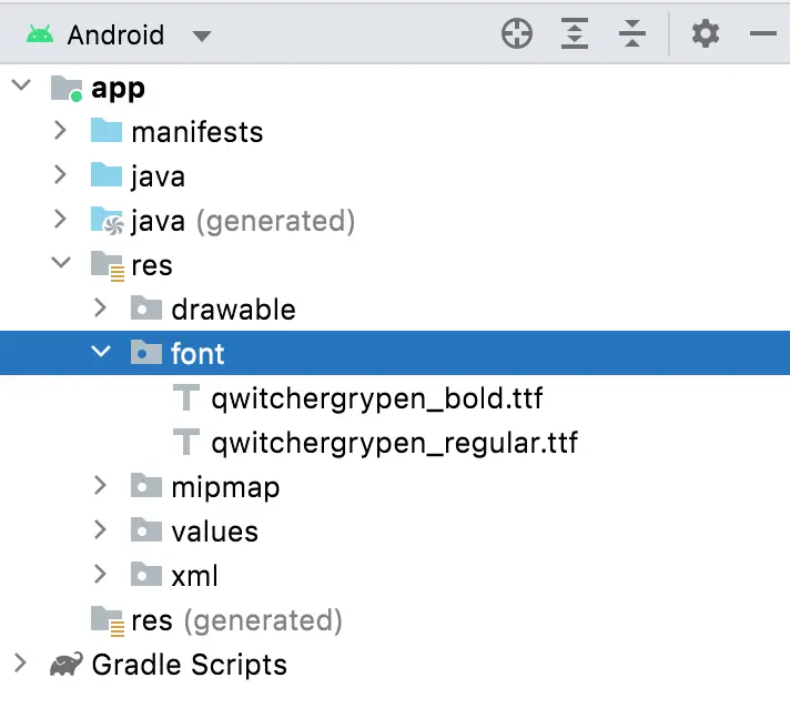 android app development custom font