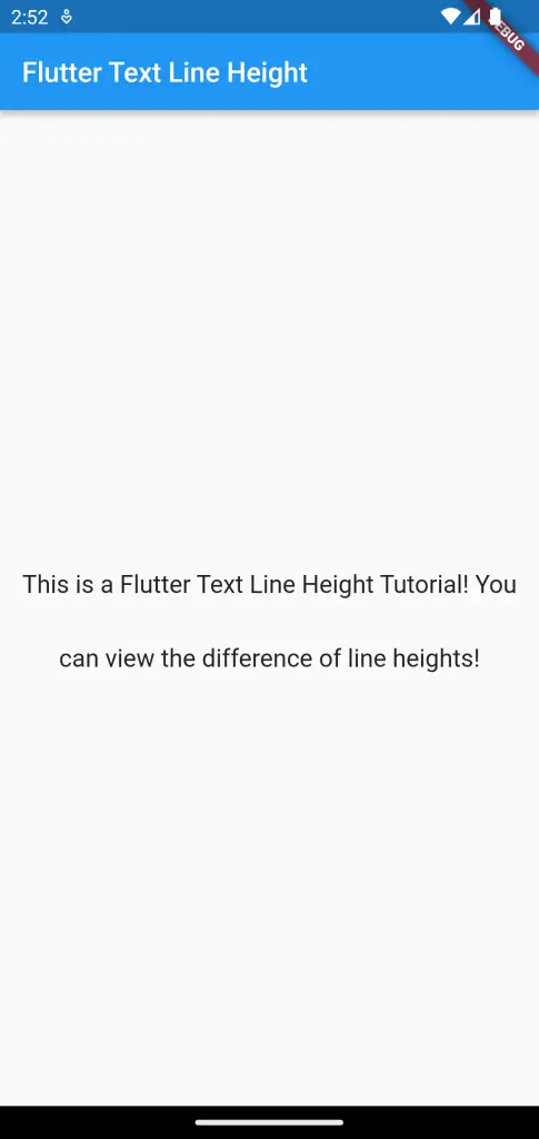 Flutter Text Line Height Center