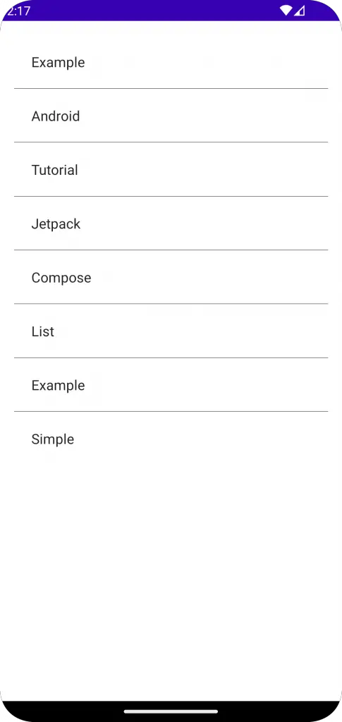 jetpack compose list with separator