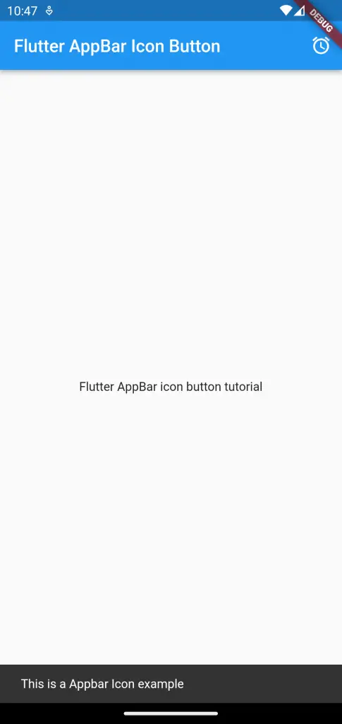 Flutter AppBar icon button