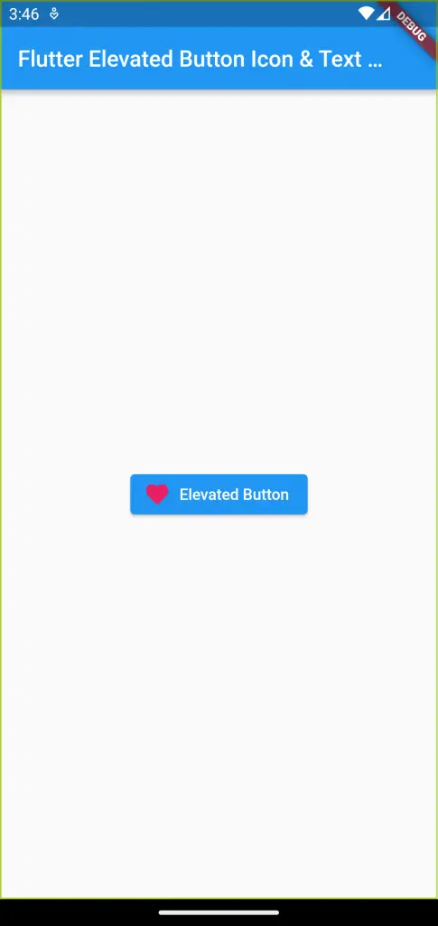 Flutter elevated button with icon and text