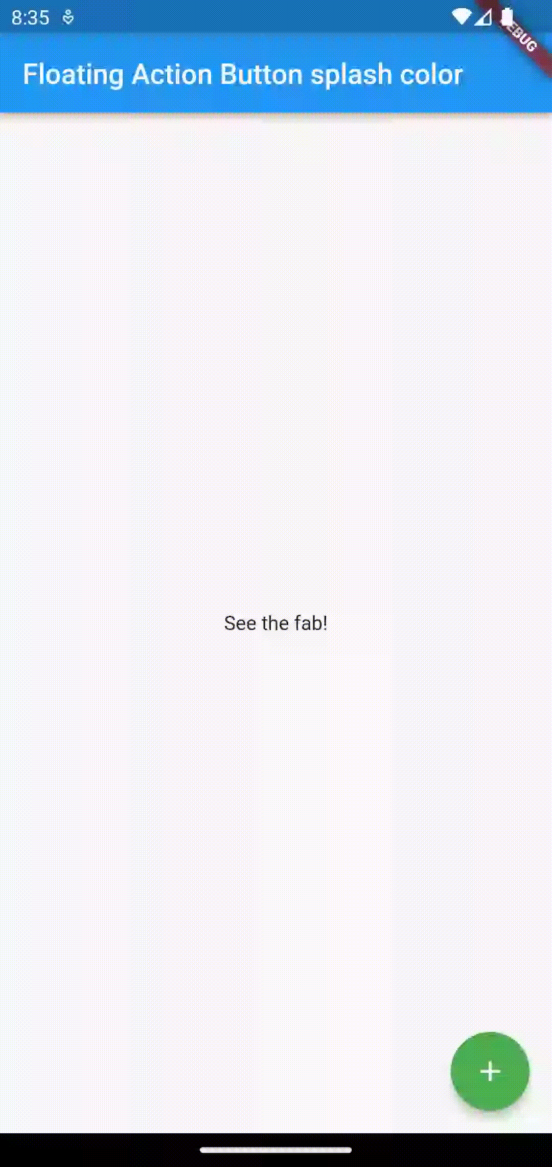flutter floating action button splash color