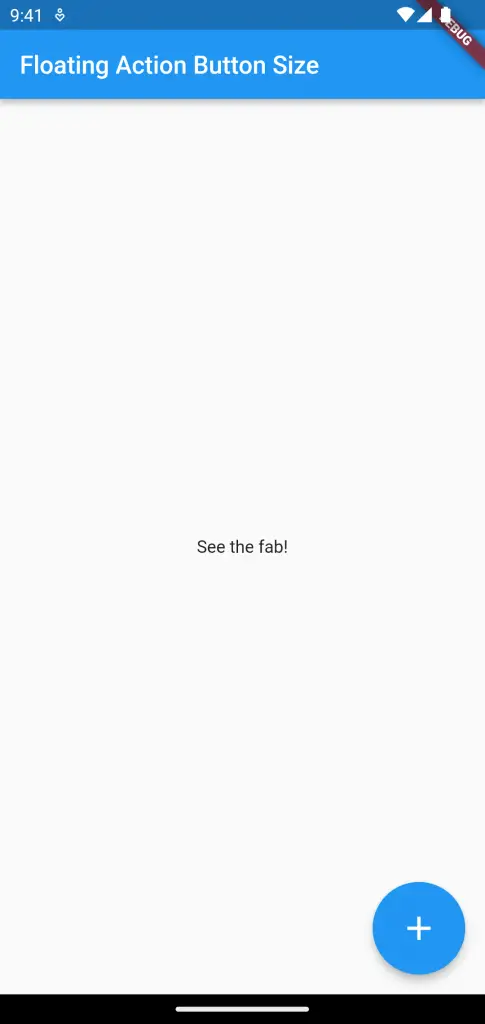flutter floating action button width and height