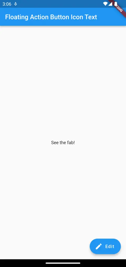 flutter floating action button with icon and text
