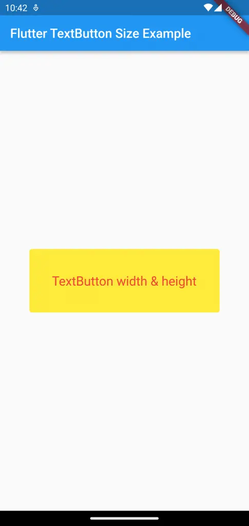 flutter textbutton size