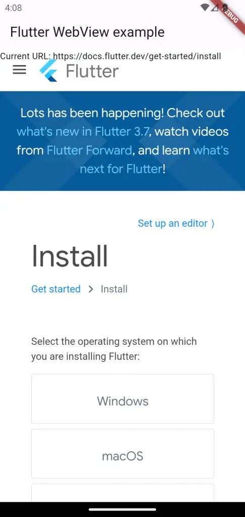 flutter webview get current url