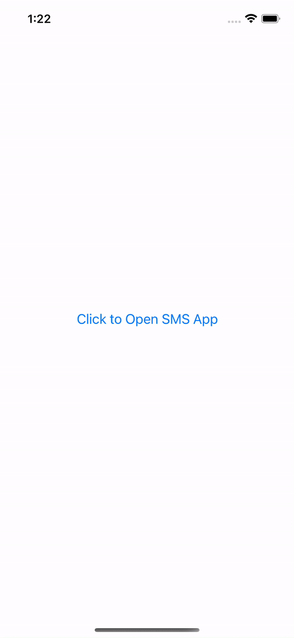 react native open sms app ios