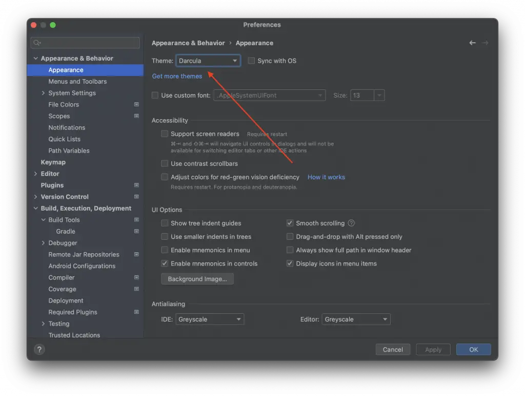 android studio dark mode