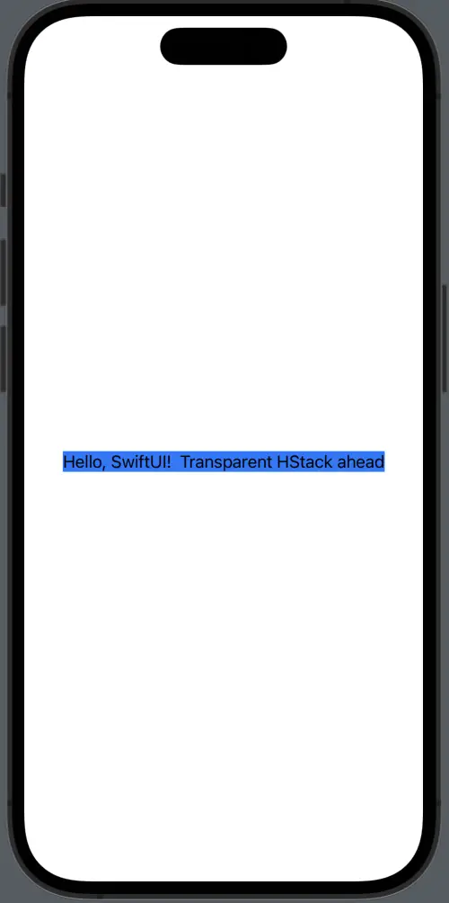 swiftui hstack transparent background